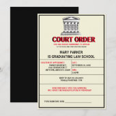 Uitnodigingen van de Subpeona Graduation Party (Voorkant / Achterkant)