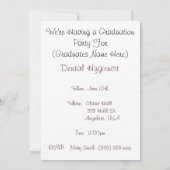 Uitnodigingen van de tandheelkundige Hygienist Gra (Achterkant)