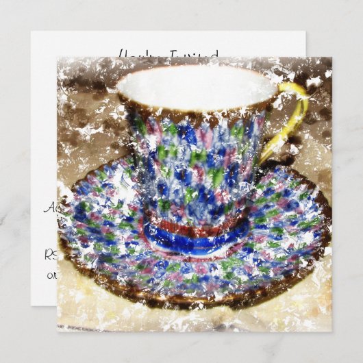 Uitnodigingen van de Tea Cup Partij (Voorkant / Achterkant)