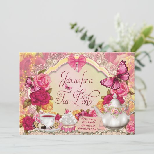 Uitnodigingen van de Tea Party (Staand voorkant)