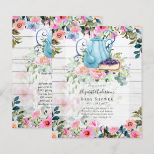 Uitnodigingen van de Tea Party BABY SHOWER Geb