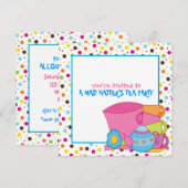 Uitnodigingen van de Tea Party van Mad Hatter (Voorkant / Achterkant)