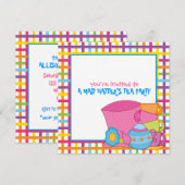 Uitnodigingen van de Tea Party van Mad Hatter (Voorkant / Achterkant)