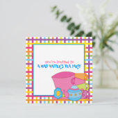 Uitnodigingen van de Tea Party van Mad Hatter (Staand voorkant)