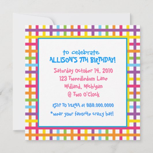 Uitnodigingen van de Tea Party van Mad Hatter (Achterkant)