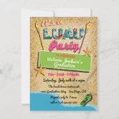 Uitnodigingen van de Tropische Beach Luau Party (Voorkant)