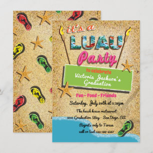 Uitnodigingen van de Tropische Beach Luau Party