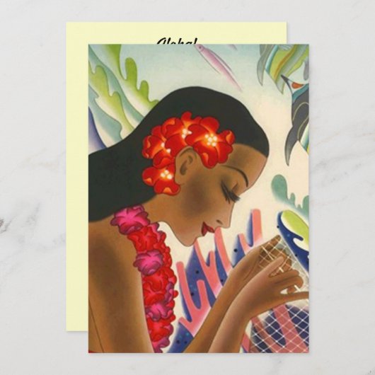 Uitnodigingen van de Tropische eilanden Lei Luau P (Voorkant / Achterkant)