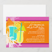 Uitnodigingen van de Tropische Luau Housewarming P (Voorkant / Achterkant)