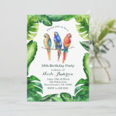 Uitnodigingen van de Tropische Parrots Birds & Lea (Staand voorkant)