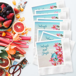 Uitnodigingen van de Tropische Plumeria Beach Holi Servet