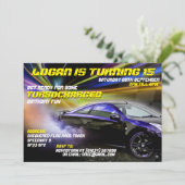 Uitnodigingen van de Turbocharge Street Racing Par (Staand voorkant)
