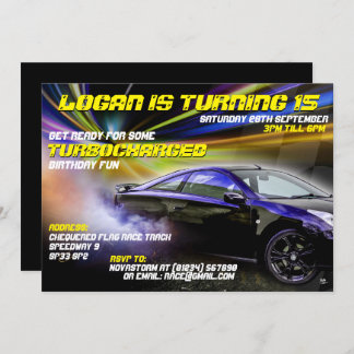 Uitnodigingen van de Turbocharge Street Racing Par