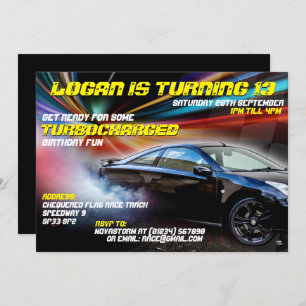 Uitnodigingen van de Turbocharge Street Racing Par