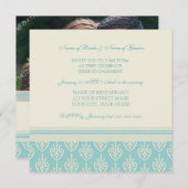 Uitnodigingen van de Turquoise Photo Engagement Pa (Voorkant / Achterkant)