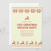 Uitnodigingen van de Ugly Holiday Sweater Party (Voorkant / Achterkant)