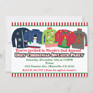 Uitnodigingen van de Ugly KerstSweater Holiday Par