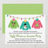 Uitnodigingen van de Ugly KerstSweater Party (Voorkant / Achterkant)