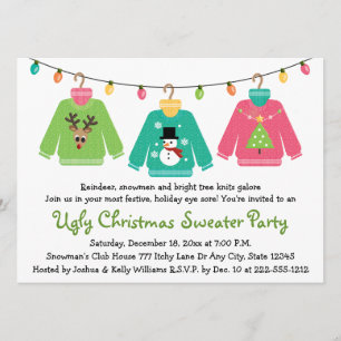 Uitnodigingen van de Ugly KerstSweater Party
