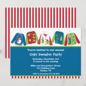Uitnodigingen van de Ugly KerstSweater Party (Voorkant / Achterkant)
