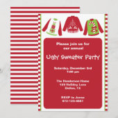 Uitnodigingen van de Ugly KerstSweater Party (Voorkant / Achterkant)