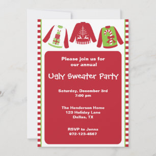 Uitnodigingen van de Ugly KerstSweater Party