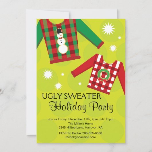Uitnodigingen van de Ugly Sweater Holiday Party (Voorkant)