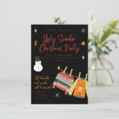 Uitnodigingen van de Ugly Sweater Kerstparty (Staand voorkant)