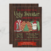Uitnodigingen van de Ugly Sweater Kerstparty (Voorkant / Achterkant)