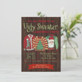 Uitnodigingen van de Ugly Sweater Kerstparty (Staand voorkant)