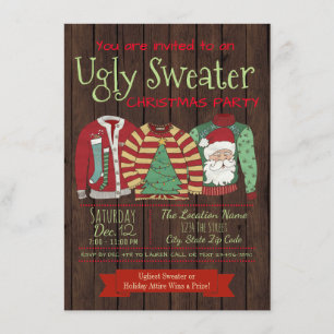 Uitnodigingen van de Ugly Sweater Kerstparty