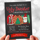 Uitnodigingen van de Ugly Sweater Kerstparty