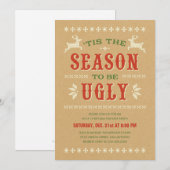 Uitnodigingen van de Ugly Sweater Kerstparty (Voorkant / Achterkant)