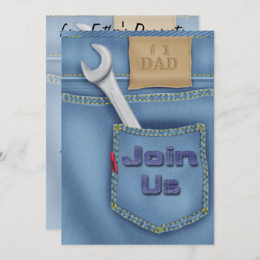 Uitnodigingen van de Vaderdag van hulpmiddelen (Voorkant / Achterkant)