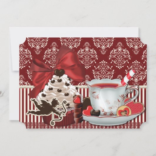 Uitnodigingen van de valentijn Tea Party (Achterkant)
