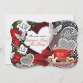 Uitnodigingen van de valentijn Tea Party (Voorkant)