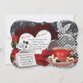 Uitnodigingen van de valentijn Tea Party (Achterkant)