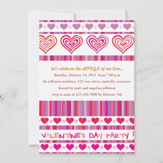 Uitnodigingen van de Valentijn van het hart en de  (Voorkant)