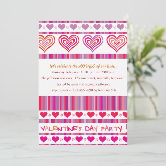 Uitnodigingen van de Valentijn van het hart en de (Staand voorkant)