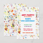 Uitnodigingen van de "Verf/Kunstpartij" (Voorkant / Achterkant)