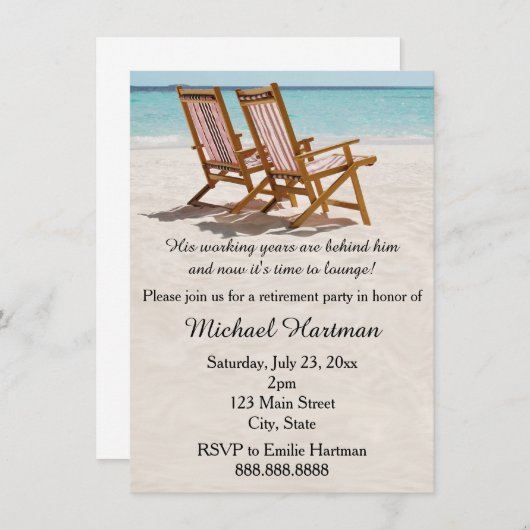 Uitnodigingen van de verlovingspartij voor "beach  (Voorkant / Achterkant)