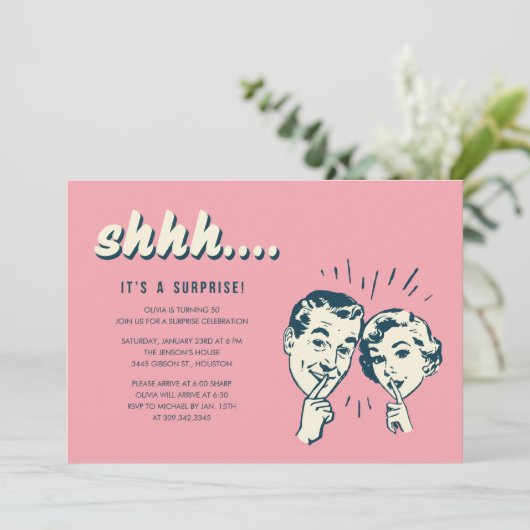 Uitnodigingen van de verrassende partij (Staand voorkant)