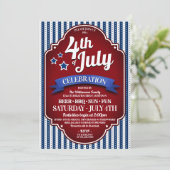 Uitnodigingen van de vierde BBQ-partij van juli (Staand voorkant)