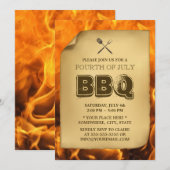 Uitnodigingen van de vierde BBQ-partij voor warme  (Voorkant / Achterkant)