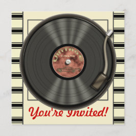 uitnodigingen van de Vinyl Record-partij