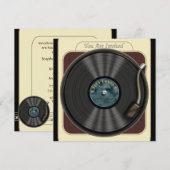  uitnodigingen van de Vinyl Record-partij (Voorkant / Achterkant)