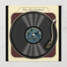  uitnodigingen van de Vinyl Record-partij