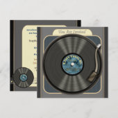 uitnodigingen van de Vinyl Record-partij (Voorkant / Achterkant)