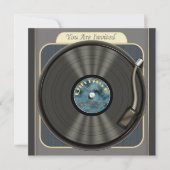 uitnodigingen van de Vinyl Record-partij (Voorkant)