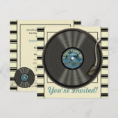  uitnodigingen van de Vinyl Record-partij (Voorkant / Achterkant)
